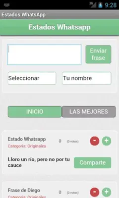 Frases y Estados WhatsApp android App screenshot 0