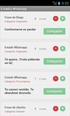 Frases y Estados WhatsApp android App screenshot 1