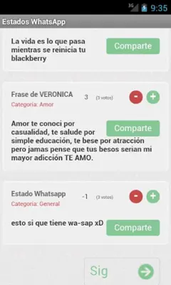 Frases y Estados WhatsApp android App screenshot 2